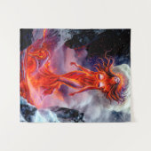 "Geboren uit het Inferno" - Vulkanisch vrouwenport Wandkleed (Voorkant (horizontaal))