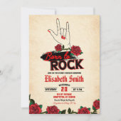 geboren uit Rock n Roll Baby shower Kaart (Voorkant)