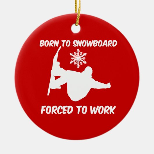 geboren uit sneeuwbord keramisch ornament (Voorkant)