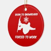 geboren uit sneeuwbord keramisch ornament (Links)