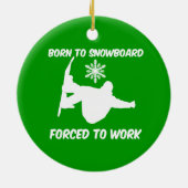 geboren uit sneeuwbord keramisch ornament (Achterkant)