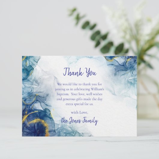 Geboren uit water en geest Orthodoxe doop Bedankkaart (Staand voorkant)