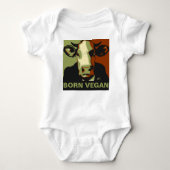 Geboren Vegan Camo Pop Art Koe Baby Jumper Romper (Voorkant)
