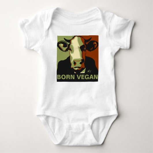 Geboren Vegan Camo Pop Art Koe Baby Jumper Romper (Voorkant)
