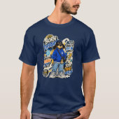 Geboren Vermoeid Grappig T-Shirt voor Uitgeputte V (Voorkant)