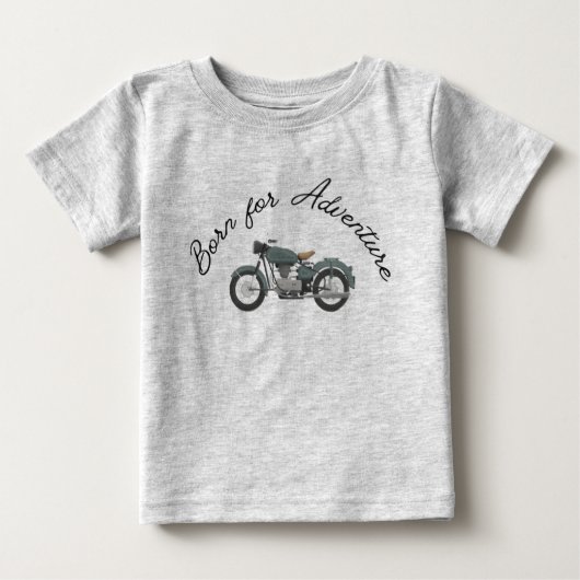 Geboren voor avontuur: T-shirt met motorthema (Voorkant)