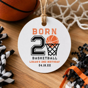 Geboren voor Basketbal Sportieve Jongen 2e Verja Bedankjes Labels