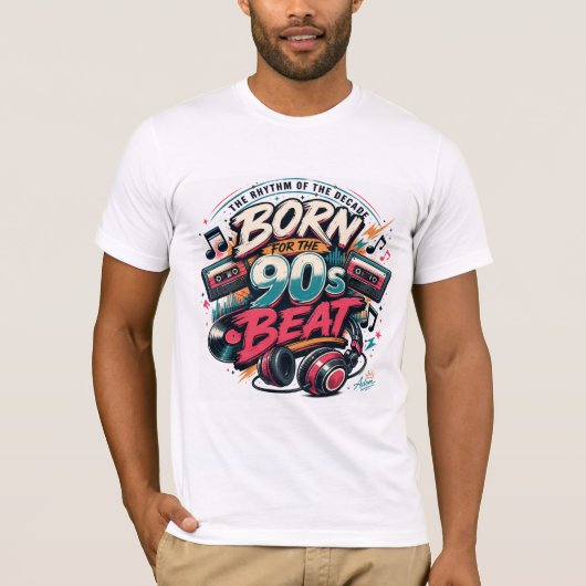 Geboren Voor De 90s Beat T-shirt (Voorkant)