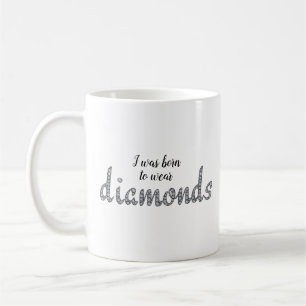 Geboren voor Draag rubberen faux-bling design Koffiemok