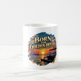 Geboren voor Gouden Uren Vintage Zonsondergang Lie Koffiemok