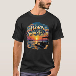 Geboren voor Gouden Uren Vintage Zonsondergang Lie T-shirt