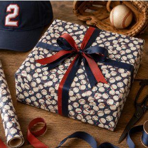 Geboren voor honkbal Sport Thema Jongens 2e verj Cadeaupapier