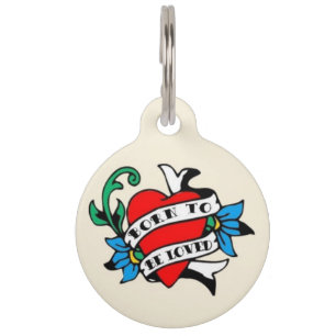 Geboren voor opslag Klassieke Tattoo Pet ID-tag Huisdierpenning