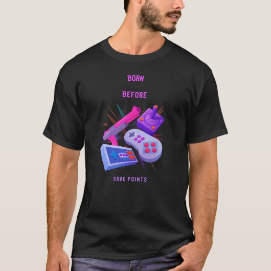 Geboren voor Save Points | Grappige Retro Gaming | T-shirt (Voorkant)