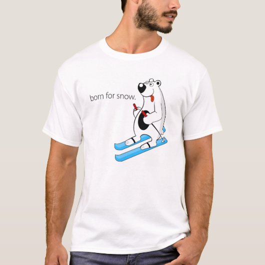 Geboren voor sneeuwraadsel Beer T-shirt (Voorkant)