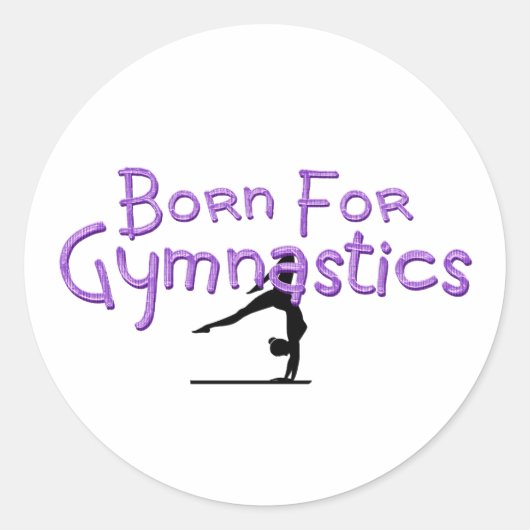GEBOREN VOOR Turnen Ronde Sticker (Voorkant)