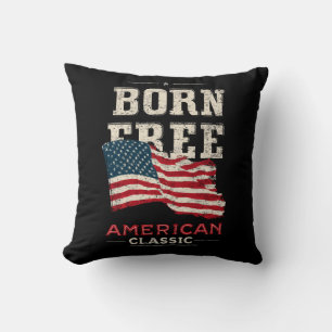 Geboren Vrij Amerikaanse Klassieker Patriottische Kussen