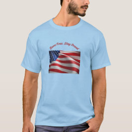 Geboren Vrij Blijf Trots Amerikaanse Vlag T-Shirt