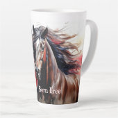 Geboren vrij patriottisch paard latte mok (Rechterhoek)