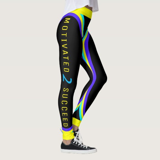 Geboren Warrior, Gemotiveerd aan Suceed (Jouw naam Leggings (Rechts)