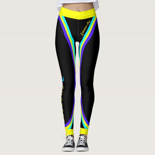 Geboren Warrior, Gemotiveerd aan Suceed (Jouw naam Leggings (Voorkant)