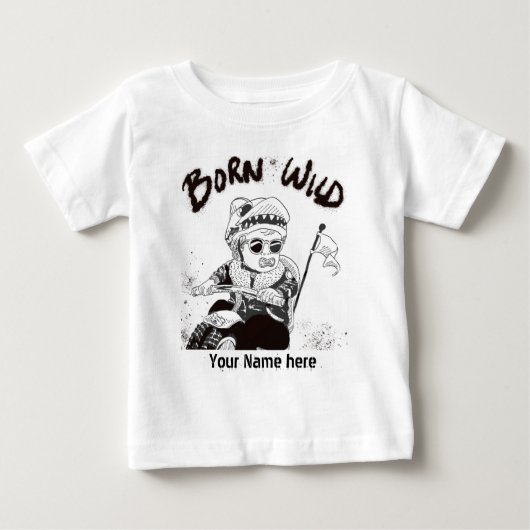 Geboren Wilde custom shirt met de naam van het kin (Voorkant)