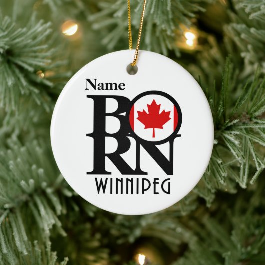 GEBOREN Winnipeg Keramisch Ornament (Boom)