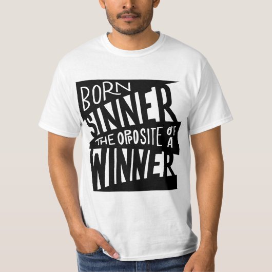 Geboren zangeres zwart/witte heup t-shirt (Voorkant)