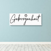 Geborgenheit, Duits woord, beveiliging Canvas Afdruk (Insitu (Houten vloer))