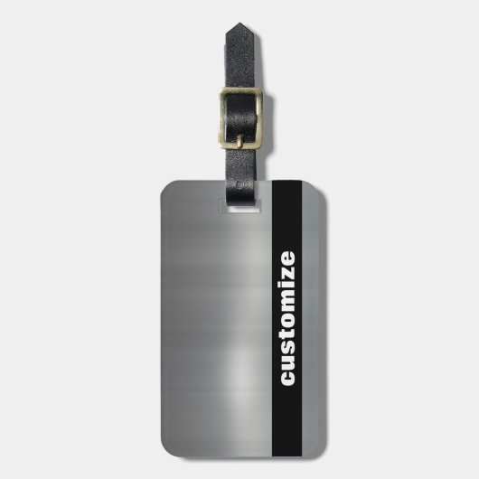 geborsteld aluminium bagagelabel (Voorkant verticaal)