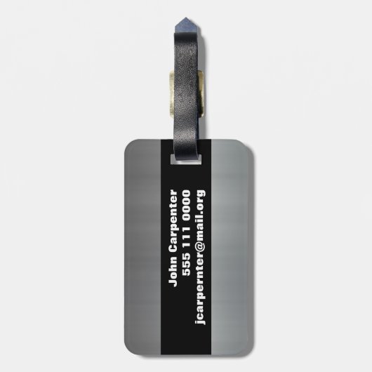 geborsteld aluminium bagagelabel (Achterkant verticaal)