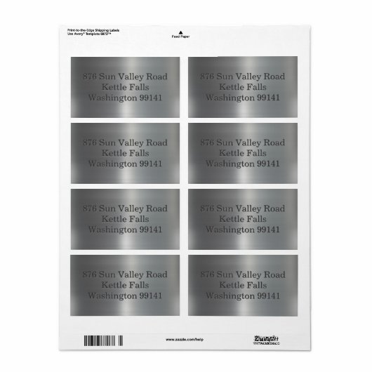 geborsteld aluminium etiket (Full Sheet)