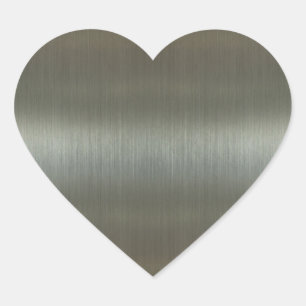 geborsteld aluminium hart sticker