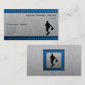Geborsteld aluminium look Basketbalspeler Visitekaartje (Voorkant / Achterkant)