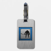Geborsteld aluminium look Hockey Bagagelabel (Achterkant verticaal)