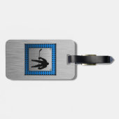 Geborsteld aluminium look Hockey Bagagelabel (Achterkant horizontaal)
