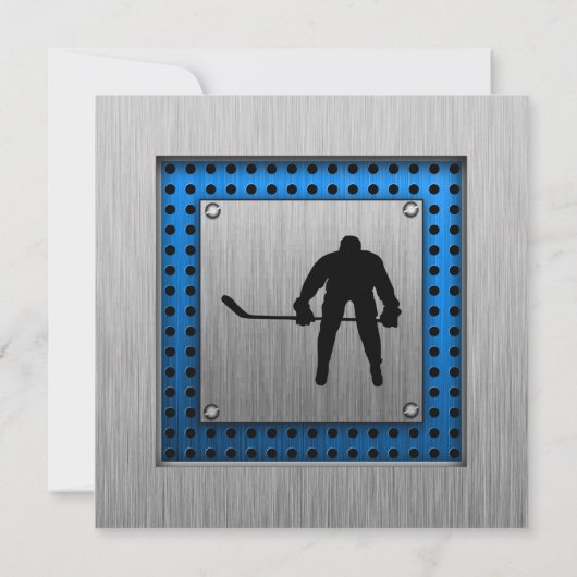 Geborsteld aluminium look Hockey Kaart (Achterkant)