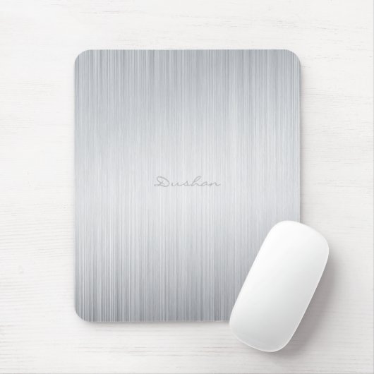 Geborsteld aluminium look Muismat-aangepaste naam Muismat (Met muis)