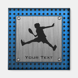 Geborsteld Aluminium look Tennis Magneet