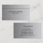 Geborsteld aluminium look visitekaartsjabloon visitekaartje (Voorkant / Achterkant)