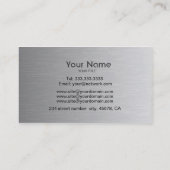 Geborsteld aluminium look visitekaartsjabloon visitekaartje (Achterkant)