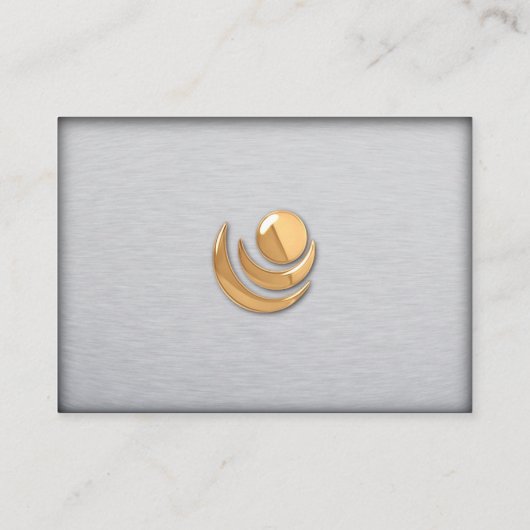 Geborsteld aluminium met gouden accentprofielkaart visitekaartje (Achterkant)