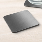 Geborsteld aluminium metaal look bier onderzetter (Linkerzijde)