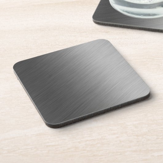 Geborsteld aluminium metaal look bier onderzetter (Linkerzijde)