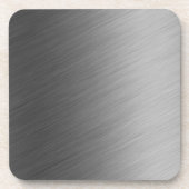 Geborsteld aluminium metaal look bier onderzetter (Voorkant)