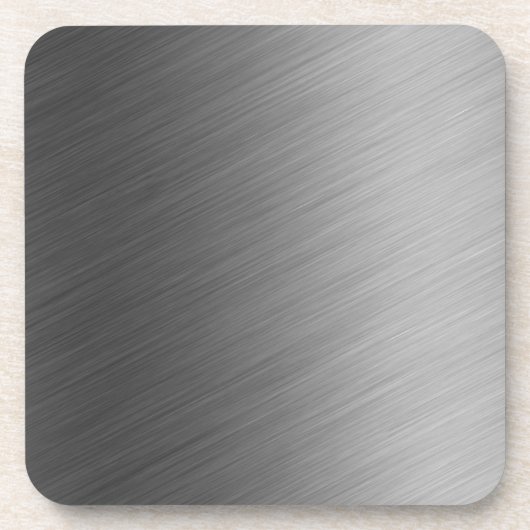 Geborsteld aluminium metaal look bier onderzetter (Voorkant)