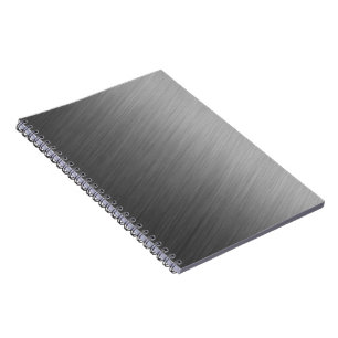 Geborsteld aluminium metaal uiterlijk notitieboek