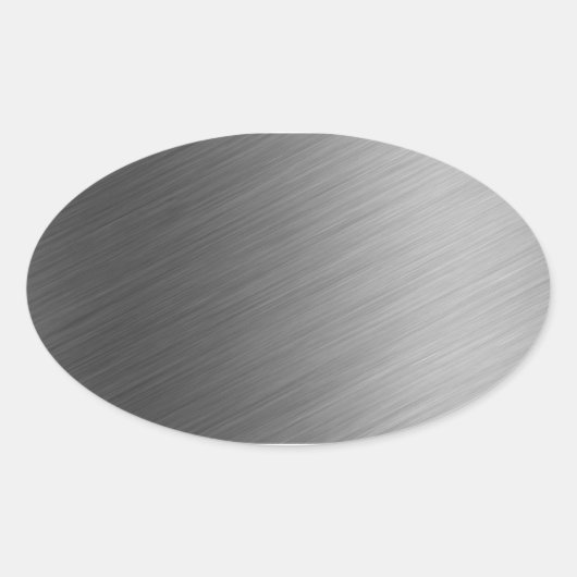 geborsteld aluminium metalen blik ovale sticker (Voorkant)