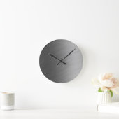 geborsteld aluminium metalen blik ronde klok (Huis)