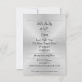 Geborsteld Aluminium Moderne Huwelijksuitnodiging Kaart (Achterkant)